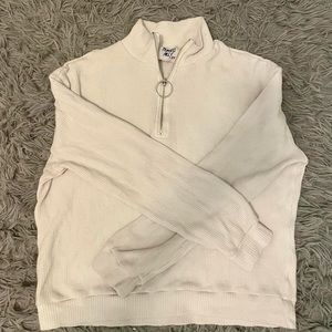 Princess Polly white quarter zip